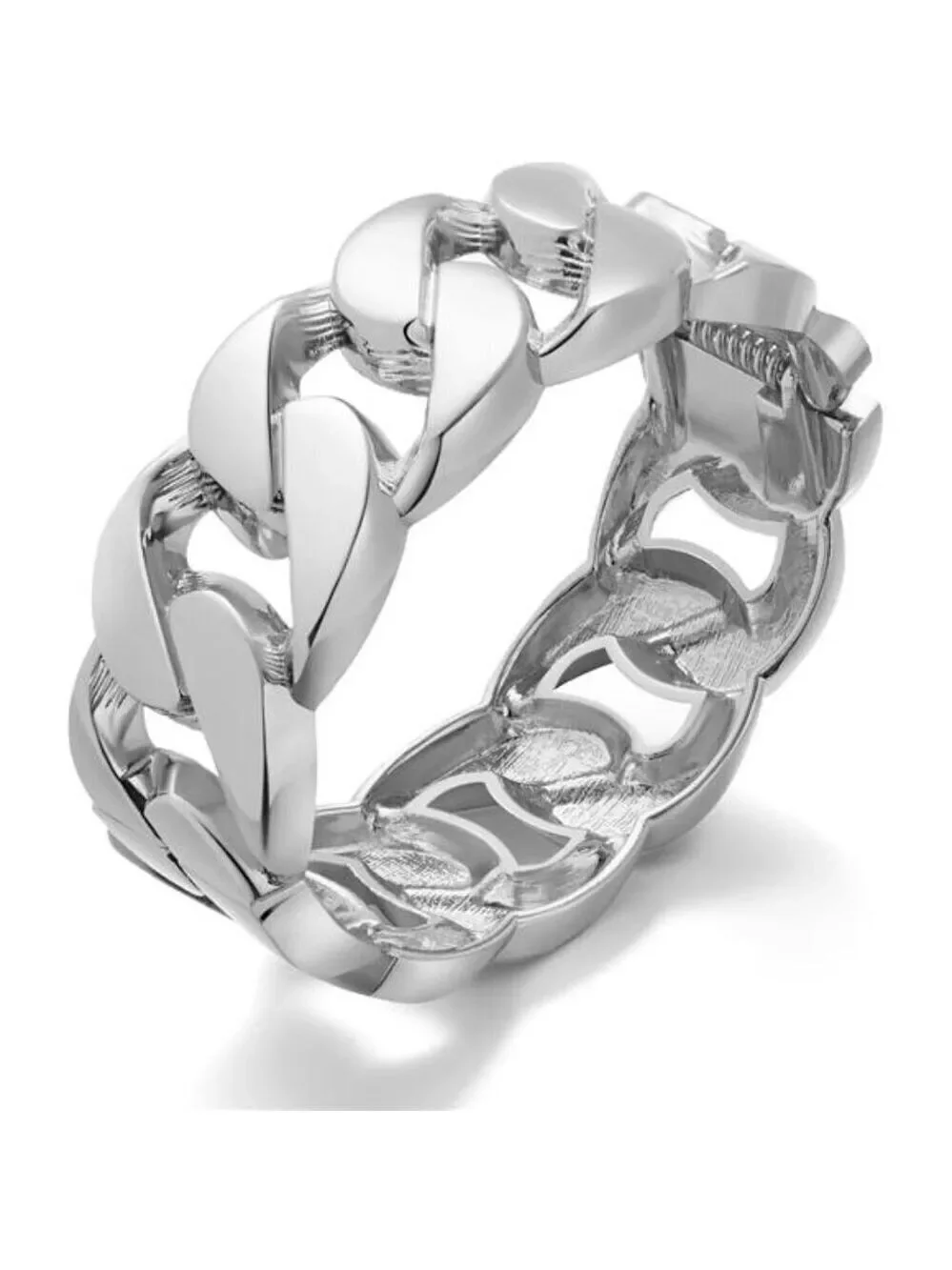Chunky Silver Tone Bangle Bracelets for Women Thick Wide Hinged Cuff Bracelet